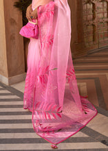 Load image into Gallery viewer, Shades Of Pink Digital Floral Print Organza Saree