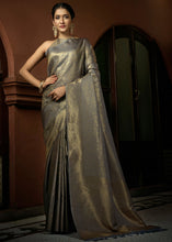 Laden Sie das Bild in den Galerie-Viewer, Coin Grey &amp; Golden Blend Woven Kanjivaram Silk Saree