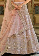 Laden Sie das Bild in den Galerie-Viewer, Thistle Purple Organza Lehenga Choli with Zari, Dori, Sequins,Thread &amp; Zarkan work