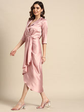 Carica l'immagine nel visualizzatore Galleria,Shirt Dress with front Drape