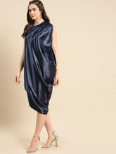 Load image into Gallery viewer, Asymmettric side cowl dress