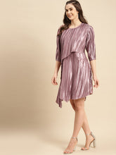 Load image into Gallery viewer, Flared asymmetric overlap dress