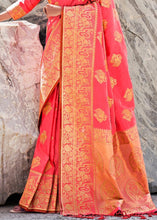 Load image into Gallery viewer, Punch Pink Woven Designer Silk Saree with Butti overall