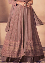 Load image into Gallery viewer, Grape Purple Georgette Front Slit Cut lehenga Suit with Embroidery work