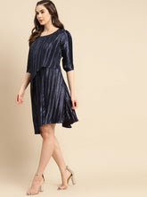 Load image into Gallery viewer, Flared asymmetric overlap dress