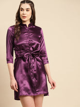 Load image into Gallery viewer, Front knot shirt dress