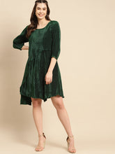 Load image into Gallery viewer, Flared asymmetric overlap dress