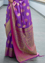 Cargar imagen en el visor de la galería, Royal Purple Woven Banarasi Silk Saree with overall Butti