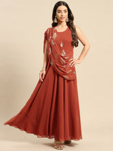 Laden Sie das Bild in den Galerie-Viewer, Long flare dress with dupatta drape
