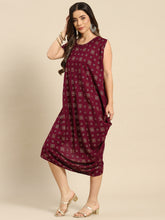 Load image into Gallery viewer, One side cowl asymettric dress with side