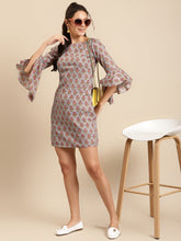 Load image into Gallery viewer, Bell Sleeve printed Dress