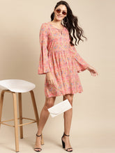 Load image into Gallery viewer, Printed Bell sleeve Dress