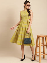 Load image into Gallery viewer, Floral print skater dress with side cut out