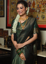 Load image into Gallery viewer, Mehendi Green Two Tone Zari Woven Banarasi Silk Saree