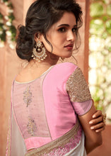 Load image into Gallery viewer, Daisy White Designer Embroidered Georgette Silk Saree with Sequence work