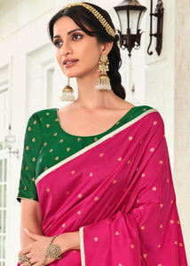 Bottle Green Banarasi Silk Lehenga Choli with Contrast Dupatta