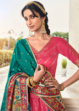Load image into Gallery viewer, Gajjari Pink Banarasi Silk Lehenga Choli with Contrast Dupatta