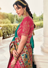 Load image into Gallery viewer, Gajjari Pink Banarasi Silk Lehenga Choli with Contrast Dupatta