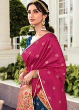 Cargar imagen en el visor de la galería, Navy Blue Banarasi Silk Lehenga Choli with Contrast Dupatta