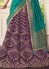 Load image into Gallery viewer, Raisin Purple Banarasi Silk Lehenga Choli with Contrast Dupatta