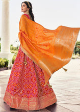 Load image into Gallery viewer, Persian Red Banarasi Silk Lehenga Choli with Contrast Dupatta