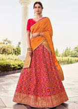 Load image into Gallery viewer, Persian Red Banarasi Silk Lehenga Choli with Contrast Dupatta