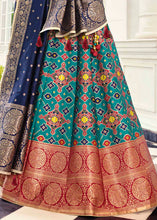 Load image into Gallery viewer, Rama Green Banarasi Silk Lehenga Choli with Contrast Dupatta