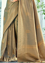 Cargar imagen en el visor de la galería, Seal Grey Woven Kanjivaram Silk Saree