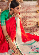 Load image into Gallery viewer, Crimson Red Woven Kanjivaram Silk Saree