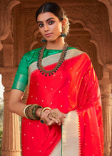 Load image into Gallery viewer, Crimson Red Woven Kanjivaram Silk Saree