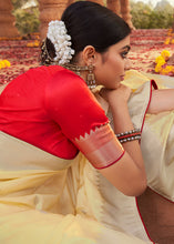 Load image into Gallery viewer, Champagne Yellow Woven Kanjivaram Silk Saree