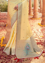 Load image into Gallery viewer, Champagne Yellow Woven Kanjivaram Silk Saree