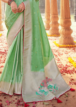 Load image into Gallery viewer, Light Green Woven Kanjivaram Silk Saree