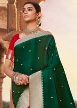 Load image into Gallery viewer, Sacramento Green Woven Kanjivaram Silk Saree