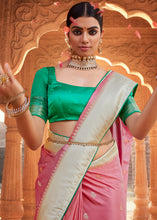 Load image into Gallery viewer, Carnation Pink Woven Kanjivaram Silk Saree