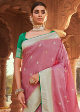 Load image into Gallery viewer, Carnation Pink Woven Kanjivaram Silk Saree