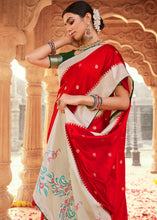 Load image into Gallery viewer, Lipstick Red Woven Kanjivaram Silk Saree