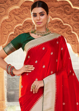 Load image into Gallery viewer, Lipstick Red Woven Kanjivaram Silk Saree