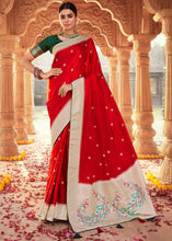 Load image into Gallery viewer, Lipstick Red Woven Kanjivaram Silk Saree