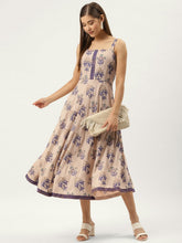 Load image into Gallery viewer, Shoulder strap flared midi dress