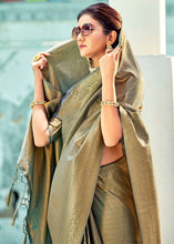 Carica l&#39;immagine nel visualizzatore Galleria,Seal Grey Woven Kanjivaram Silk Saree