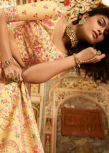 Laden Sie das Bild in den Galerie-Viewer, Aureolin Yellow Art Silk Lehenga Choli with Zari, Sequins, Swarvoski &amp; Zarkan work