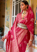 Load image into Gallery viewer, Cerise Pink Zari Woven Banarasi Silk Saree