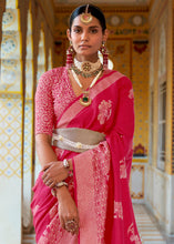 Load image into Gallery viewer, Cerise Pink Zari Woven Banarasi Silk Saree