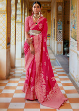 Load image into Gallery viewer, Cerise Pink Zari Woven Banarasi Silk Saree