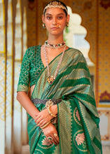 Load image into Gallery viewer, Shades Of Green Zari Woven Banarasi Silk Saree