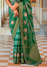 Load image into Gallery viewer, Shades Of Green Zari Woven Banarasi Silk Saree