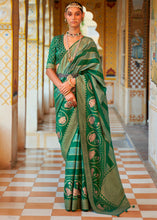 Load image into Gallery viewer, Shades Of Green Zari Woven Banarasi Silk Saree