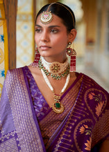 Load image into Gallery viewer, Shades Of Purple Zari Woven Banarasi Silk Saree