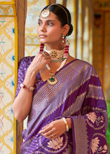 Load image into Gallery viewer, Shades Of Purple Zari Woven Banarasi Silk Saree